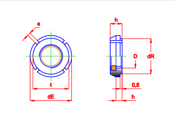 disegno tecnico di una ghiera