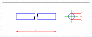Disegno tecnico barra filettata.
