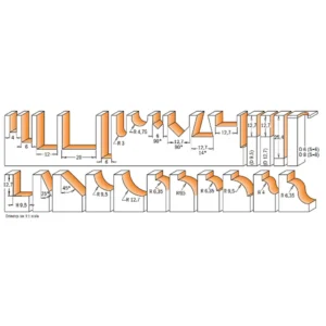 SET 26 FRESE DIRIT/PROF.S=8 MM