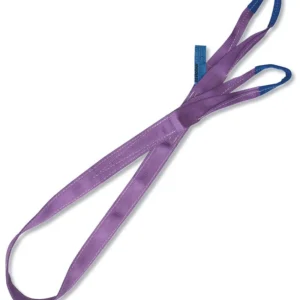 Braca per sollevamento 1t viola nastro piatto a due strati, asole rinforzate, poliestere alta tenacità (PES)